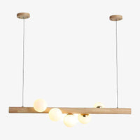 Lustre LED en bois scandinave à sphères multiples | Marco Lucetti