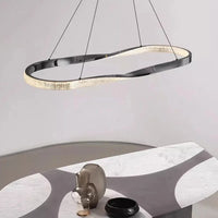 Lustre LED en Cristal au Design Moderne | Marco Lucetti Noir / Longueur 120cm / Blanc froid