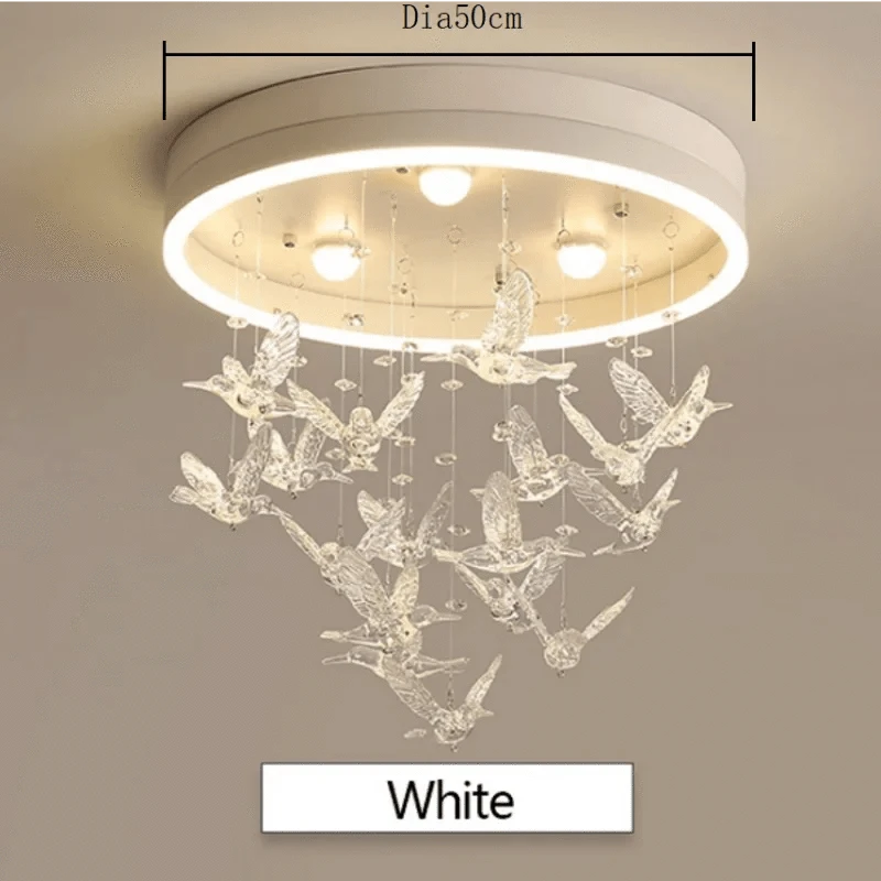 Lustre LED en Cristal Créatif - Chaleur Romantique Moderne | Marco Lucetti Blanc / Diamètre 50CM / Blanc chaud, pas de télécommande
