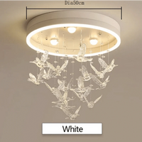 Lustre LED en Cristal Créatif - Chaleur Romantique Moderne | Marco Lucetti Blanc / Diamètre 50CM / Blanc chaud, pas de télécommande