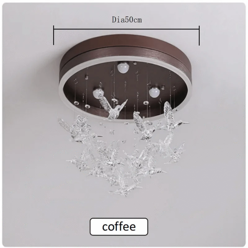 Lustre LED en Cristal Créatif - Chaleur Romantique Moderne | Marco Lucetti Café / Diamètre 50CM / Gradation à distance