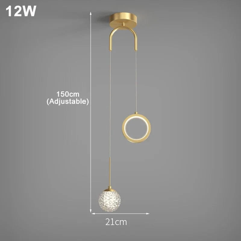 Lustre LED en cristal de luxe nordique - Éclat Brillant | Marco Lucetti Style D-Or / Blanc froid