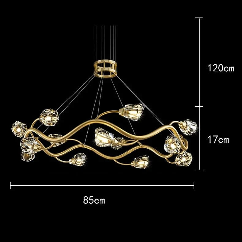 Lustre LED en cristal de luxe pour éclairage intérieur modernisé | Marco Lucetti 14 têtes / Blanc froid