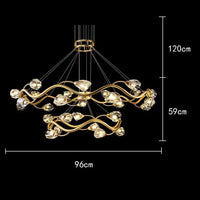 Lustre LED en cristal de luxe pour éclairage intérieur modernisé | Marco Lucetti 28 têtes / Gradation à distance RC