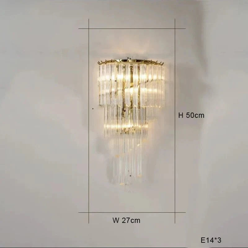 Lustre LED en cristal fantaisie : Lumière suspendue modern. | Marco Lucetti Applique / Cadre doré / Lumière chaude