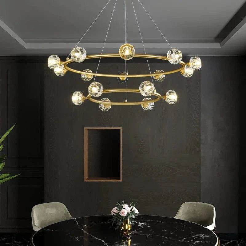 Lustre LED en cristal nordique minimaliste pour clubs d'hôtel | Marco Lucetti