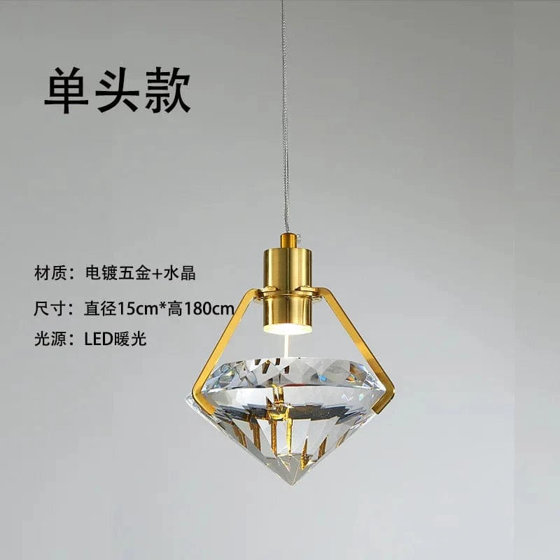 Lustre LED en cristal post-moderne pour une décoration créative. | Marco Lucetti 1 tête / Blanc chaud