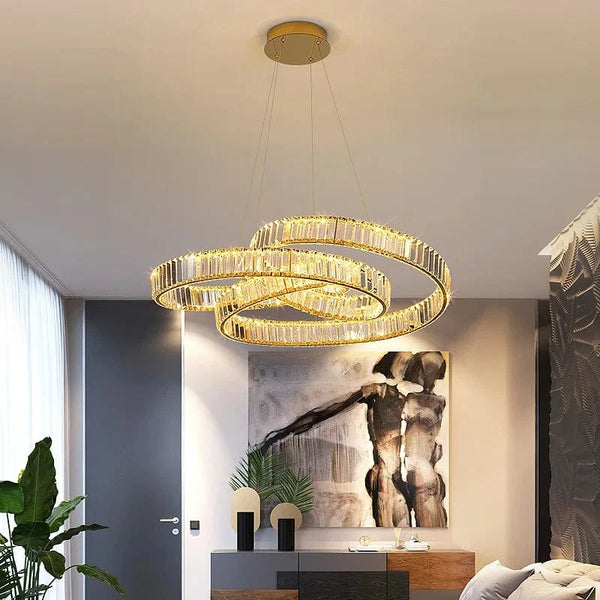 Lustre LED en cristal pour décoration de villa nordique | Marco Lucetti