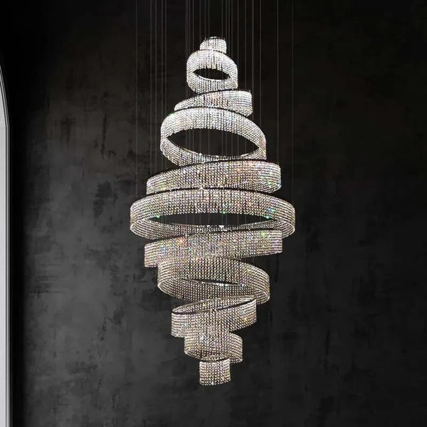 Lustre LED en Cristal pour Escalier de Luxe | Marco Lucetti