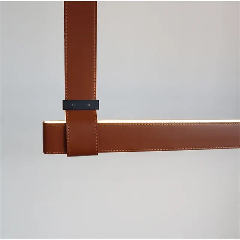 Lustre LED en cuir pour déco moderne de salle à manger | Marco Lucetti