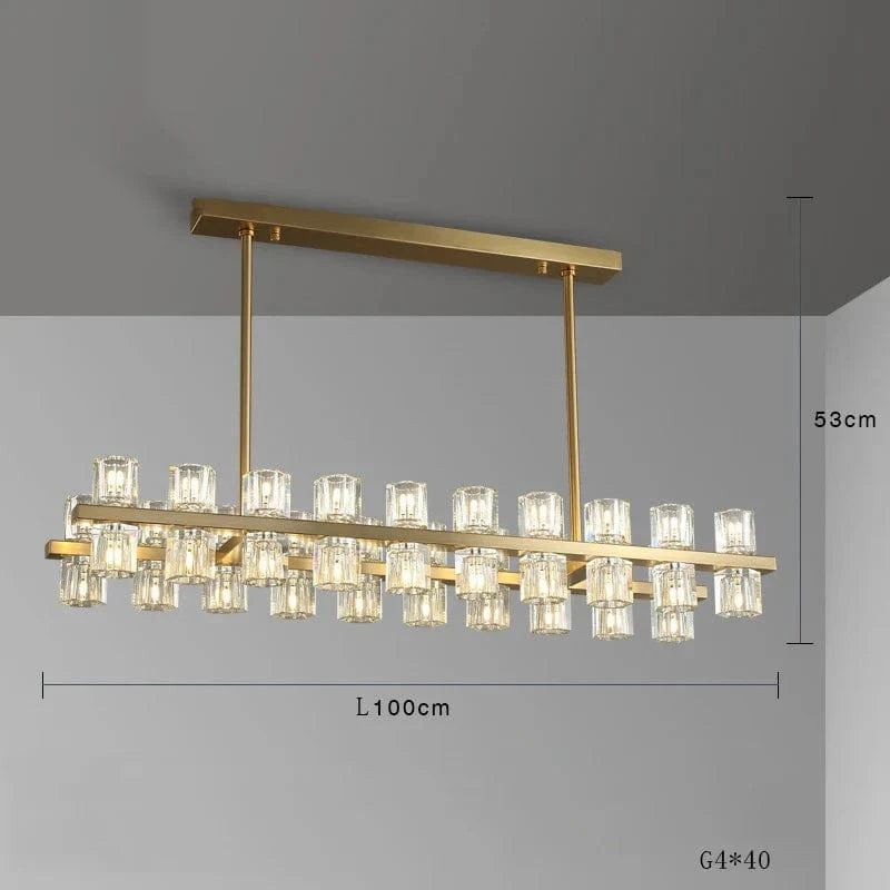 Lustre LED en cuivre et cristal - Luxe et Modernité | Marco Lucetti