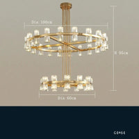 Lustre LED en cuivre et cristal - Luxe et Modernité | Marco Lucetti