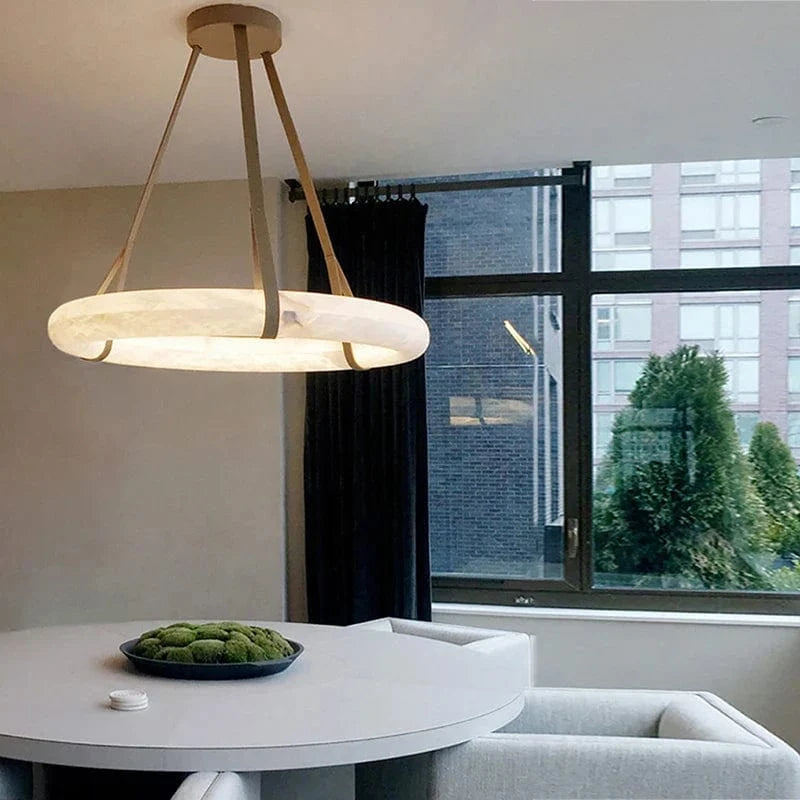 Lustre LED en Cuivre et Marbre Naturel de Luxe Minimaliste | Marco Lucetti