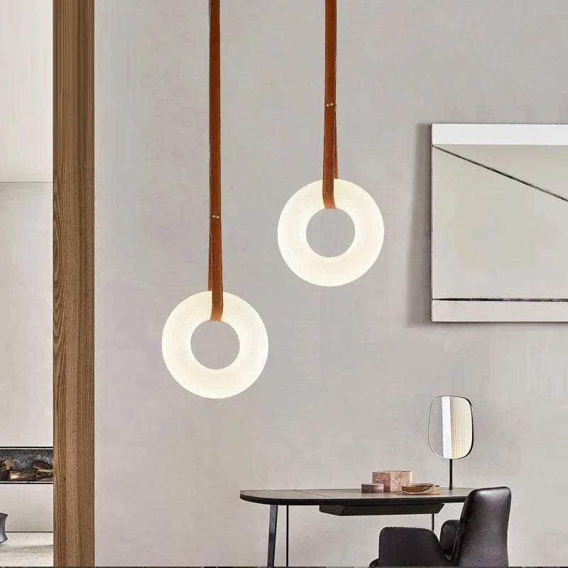 Lustre LED en Cuivre et Marbre Naturel de Luxe Minimaliste | Marco Lucetti