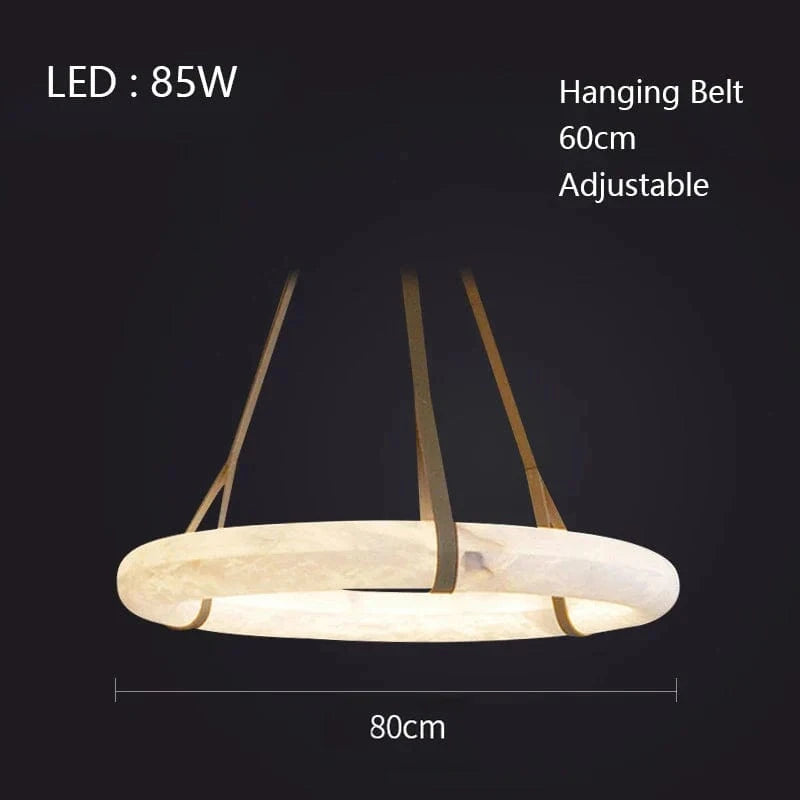 Lustre LED en Cuivre et Marbre Naturel de Luxe Minimaliste | Marco Lucetti Dia80cm / Lumière chaude