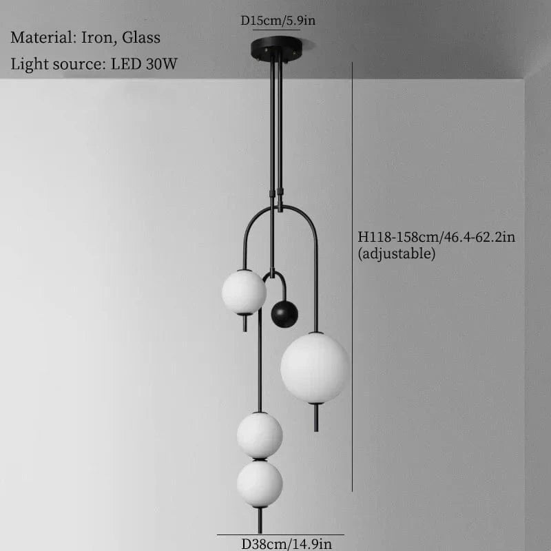 Lustre LED en Fer et Verre pour une Décoration Intérieure de Style. | Marco Lucetti C / Lumière chaude