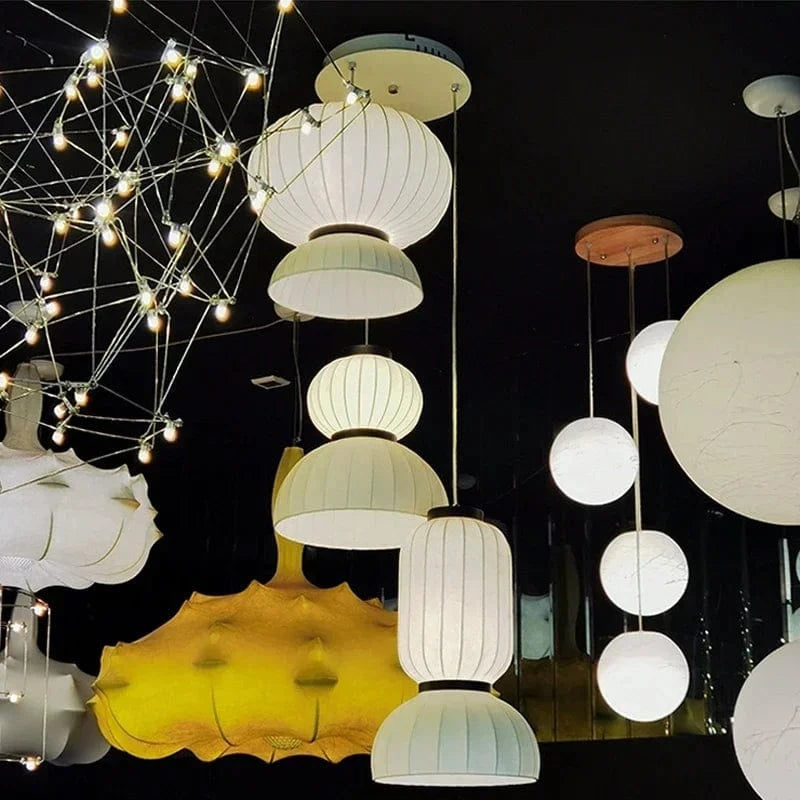 Lustre LED en Soie Minimaliste Nordique Wabi Sabi | Marco Lucetti