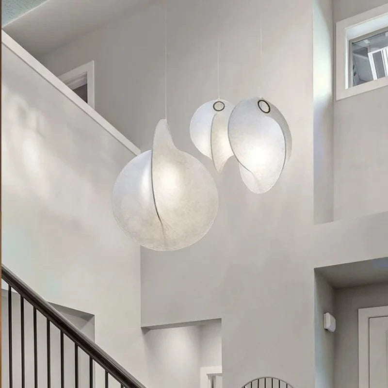 Lustre LED en Soie Nordique Wabi Sabi Suspendu pour Décoration Maison - Élégance Lumineuse | Marco Lucetti