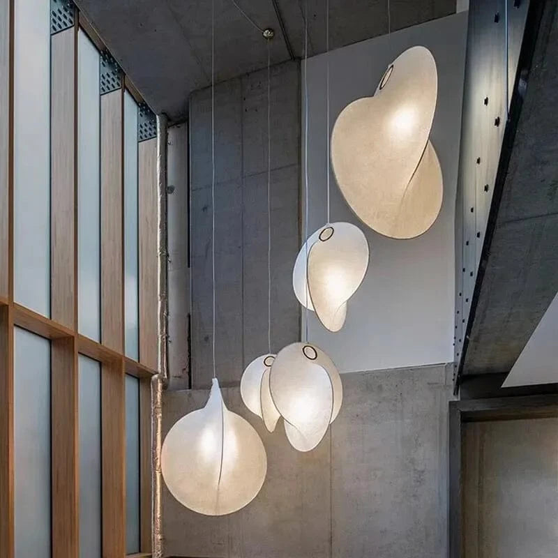 Lustre LED en Soie Nordique Wabi Sabi Suspendu pour Décoration Maison - Élégance Lumineuse | Marco Lucetti