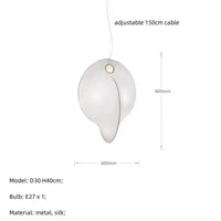 Lustre LED en Soie Nordique Wabi Sabi Suspendu pour Décoration Maison - Élégance Lumineuse | Marco Lucetti D30cm / Lumière neutre