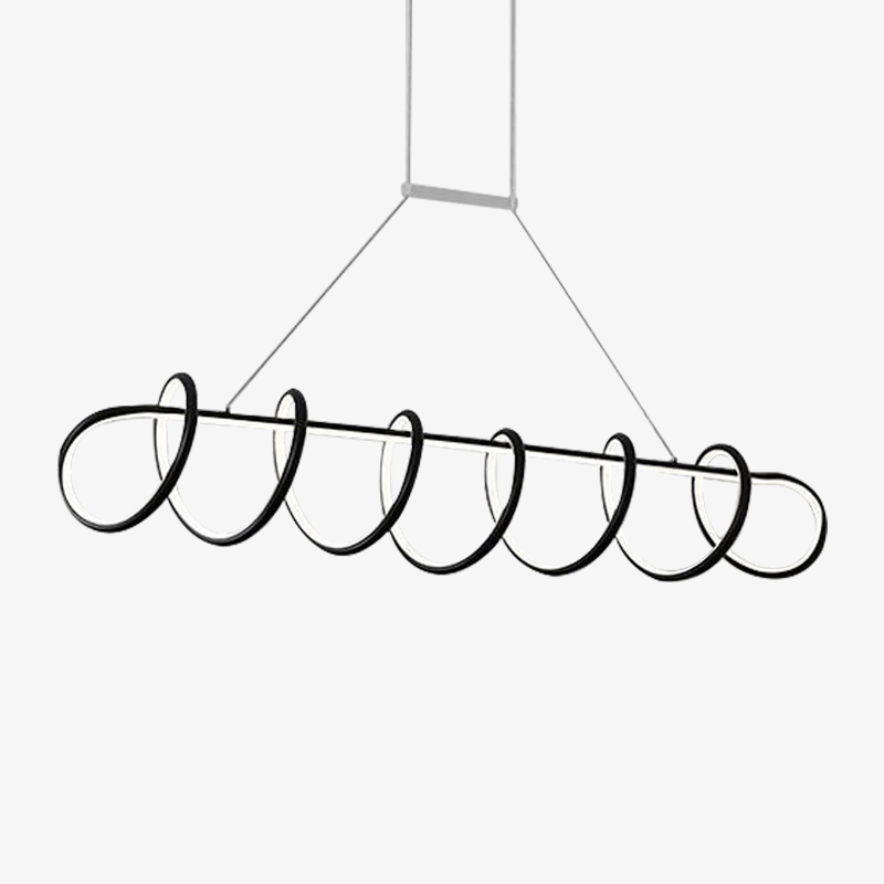 Lustre LED en spirale design Acrylic | Marco Lucetti Noir / 120cm