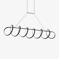 Lustre LED en spirale design Acrylic | Marco Lucetti Noir / 120cm