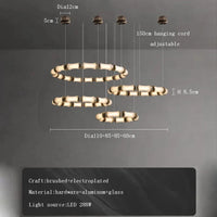 Lustre LED en verre design moderne de luxe 2024 - Édition Prestige | Marco Lucetti Dia178cm / Argent / Lumière naturelle