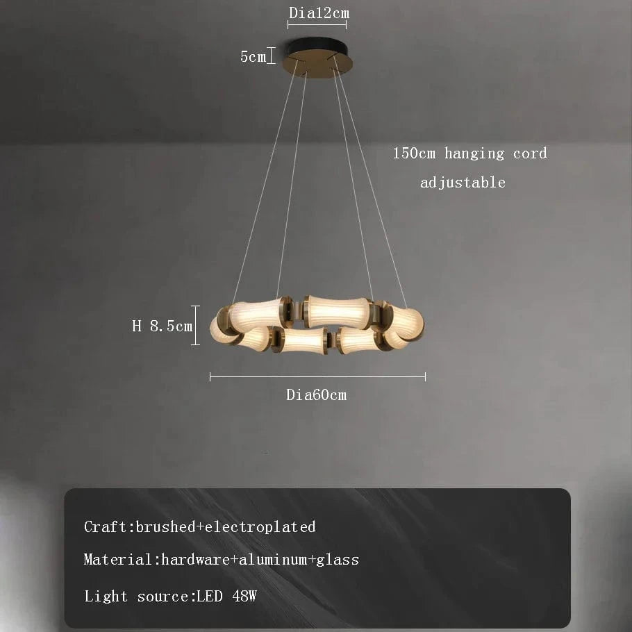 Lustre LED en verre design moderne de luxe 2024 - Édition Prestige | Marco Lucetti Diamètre60cm / Argent / Lumière naturelle