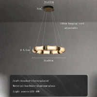 Lustre LED en verre design moderne de luxe 2024 - Édition Prestige | Marco Lucetti Diamètre60cm / Argent / Lumière naturelle