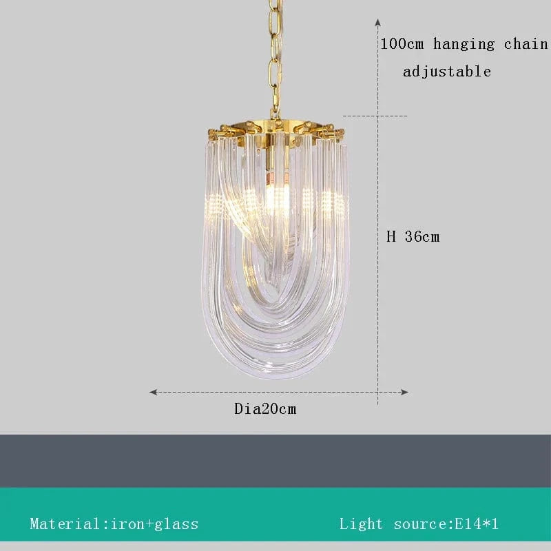 Lustre LED en verre design moderne pour restaurant et hôtel de luxe | Marco Lucetti 20X36cm / Lumière blanche