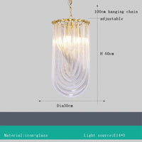 Lustre LED en verre design moderne pour restaurant et hôtel de luxe | Marco Lucetti 30X60cm / Lumière chaude