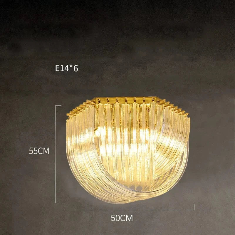 Lustre LED en verre design moderne pour restaurant et hôtel de luxe | Marco Lucetti Plafond 50 cm / Dimmable