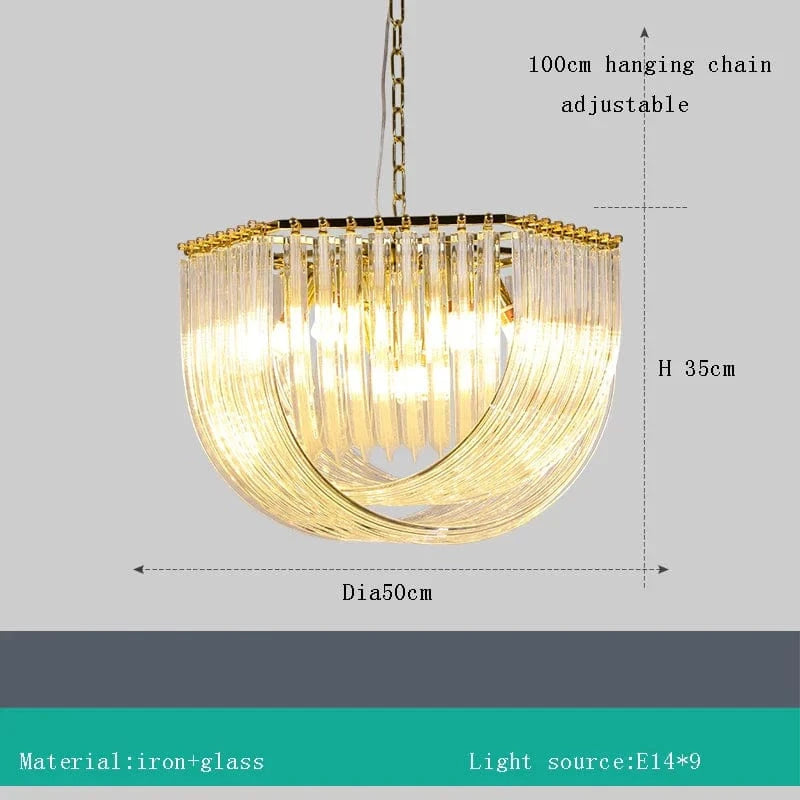 Lustre LED en verre design moderne pour restaurant et hôtel de luxe | Marco Lucetti Suspendu 50 cm / Dimmable