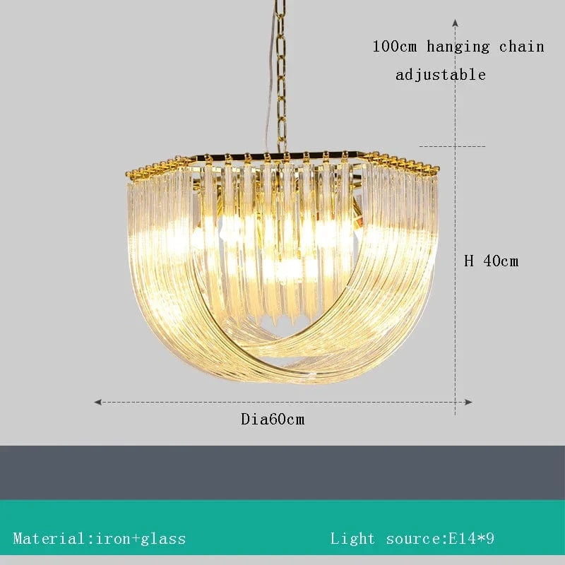 Lustre LED en verre design moderne pour restaurant et hôtel de luxe | Marco Lucetti Suspendu 60 cm / Lumière blanche