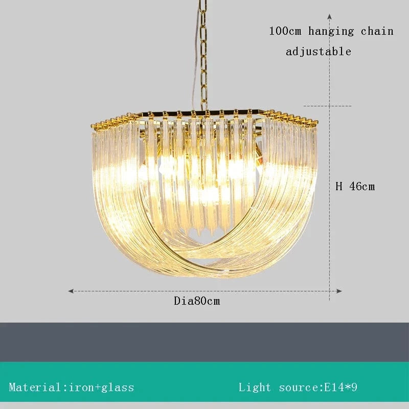 Lustre LED en verre design moderne pour restaurant et hôtel de luxe | Marco Lucetti Suspendu 80 cm / Dimmable