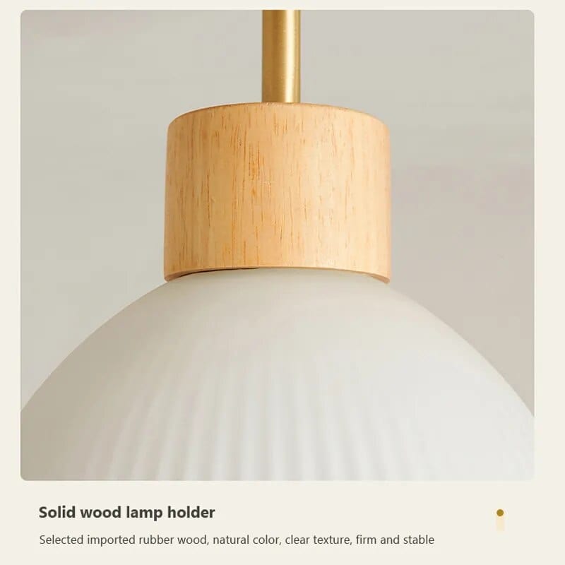Lustre LED en Verre et Bois pour Salon Moderne | Marco Lucetti