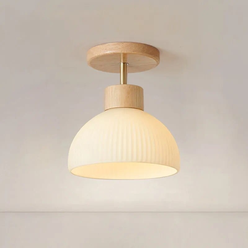 Lustre LED en Verre et Bois pour Salon Moderne | Marco Lucetti