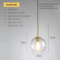 Lustre LED en verre industriel | Marco Lucetti A20CM / Sans ampoule