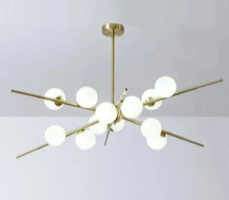 Lustre LED en Verre Suspension Or - Maison Lumineuse | Marco Lucetti Doré 12 têtes / Tige pendentif 21 cm