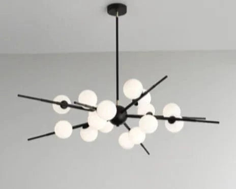 Lustre LED en Verre Suspension Or - Maison Lumineuse | Marco Lucetti Noir 12 têtes / Tige pendentif 21 cm