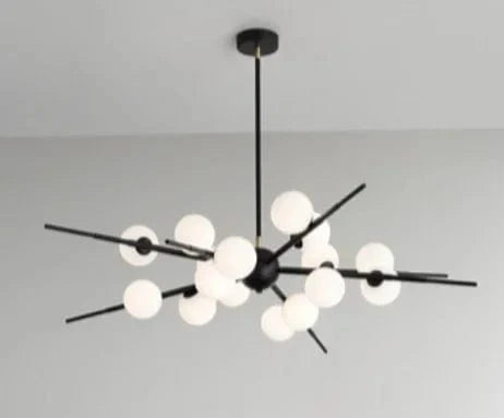 Lustre LED en Verre Suspension Or - Maison Lumineuse | Marco Lucetti Noir 16 têtes / Tige pendentif 21 cm