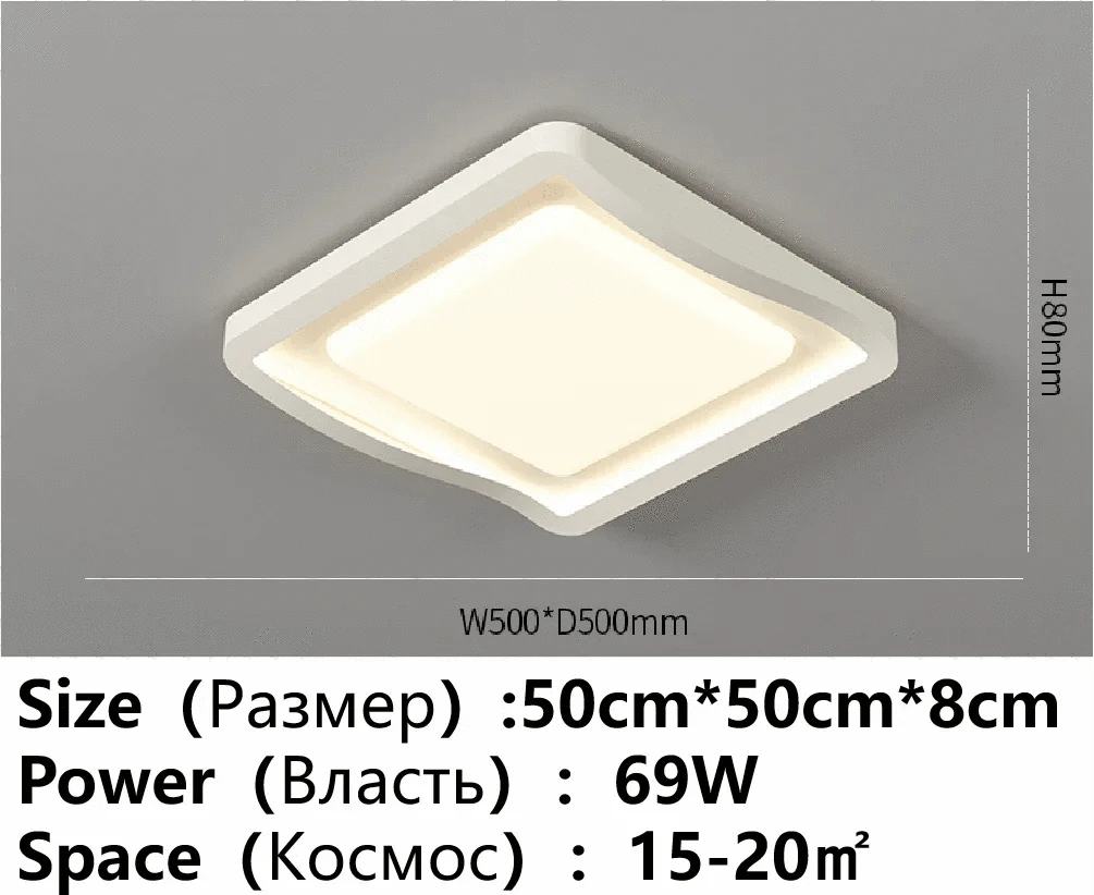 Lustre LED Enfants - Ambiance Lumineuse pour Chambre et Salon | Marco Lucetti Carré-50CM / Promesse avec télécommande