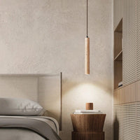 Lustre LED Ertic - Design Nordique Minimaliste | Marco Lucetti D40x300mm / Travertin jaune / 0-5W | Blanc chaud