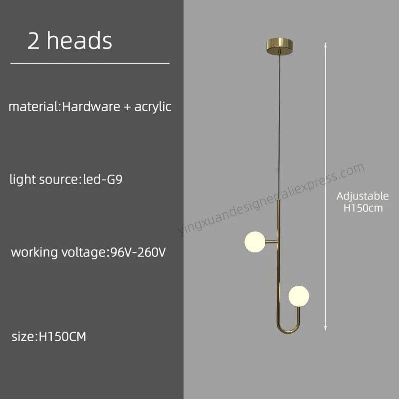 Lustre LED Escalier Colimaçon Luxe | Marco Lucetti 2 têtes / Noir / Lumière blanche