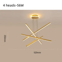 Lustre LED Étoile Dorée Alaikari | Marco Lucetti 4 lampes / Chaude