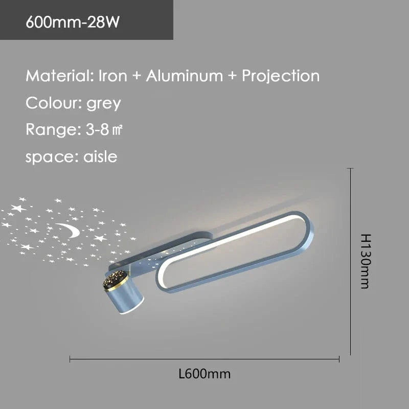 Lustre LED Étoilé pour Salon et Couloir | Marco Lucetti Gris-60cm / Lumière blanche-NO RC