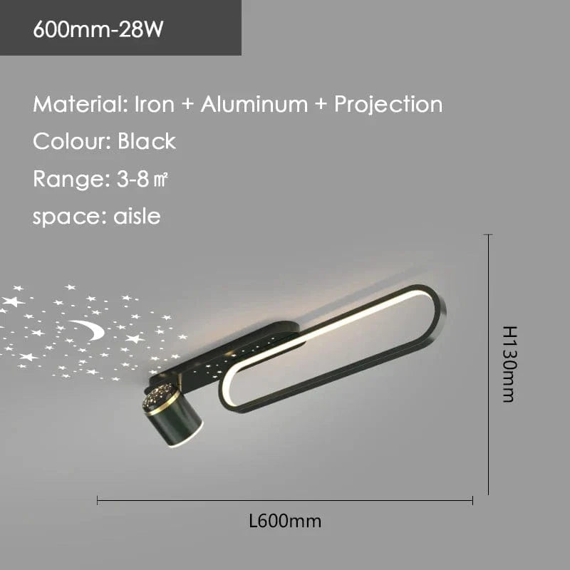 Lustre LED Étoilé pour Salon et Couloir | Marco Lucetti Noir-60cm / Lumière blanche-NO RC