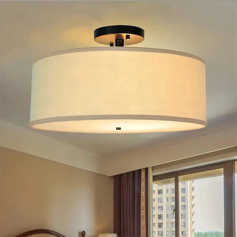 Lustre LED Fer Forgé USA Style Semi-Suspendu. | Marco Lucetti DIAMÈTRE 40 cm / Blanc chaud / Beige