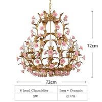 Lustre LED Floral Cuivre Rose glam pour votre intérieur | Marco Lucetti 8 têtes