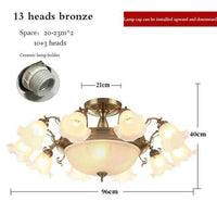 Lustre LED Floral | Marco Lucetti 13 lampes - Bronze